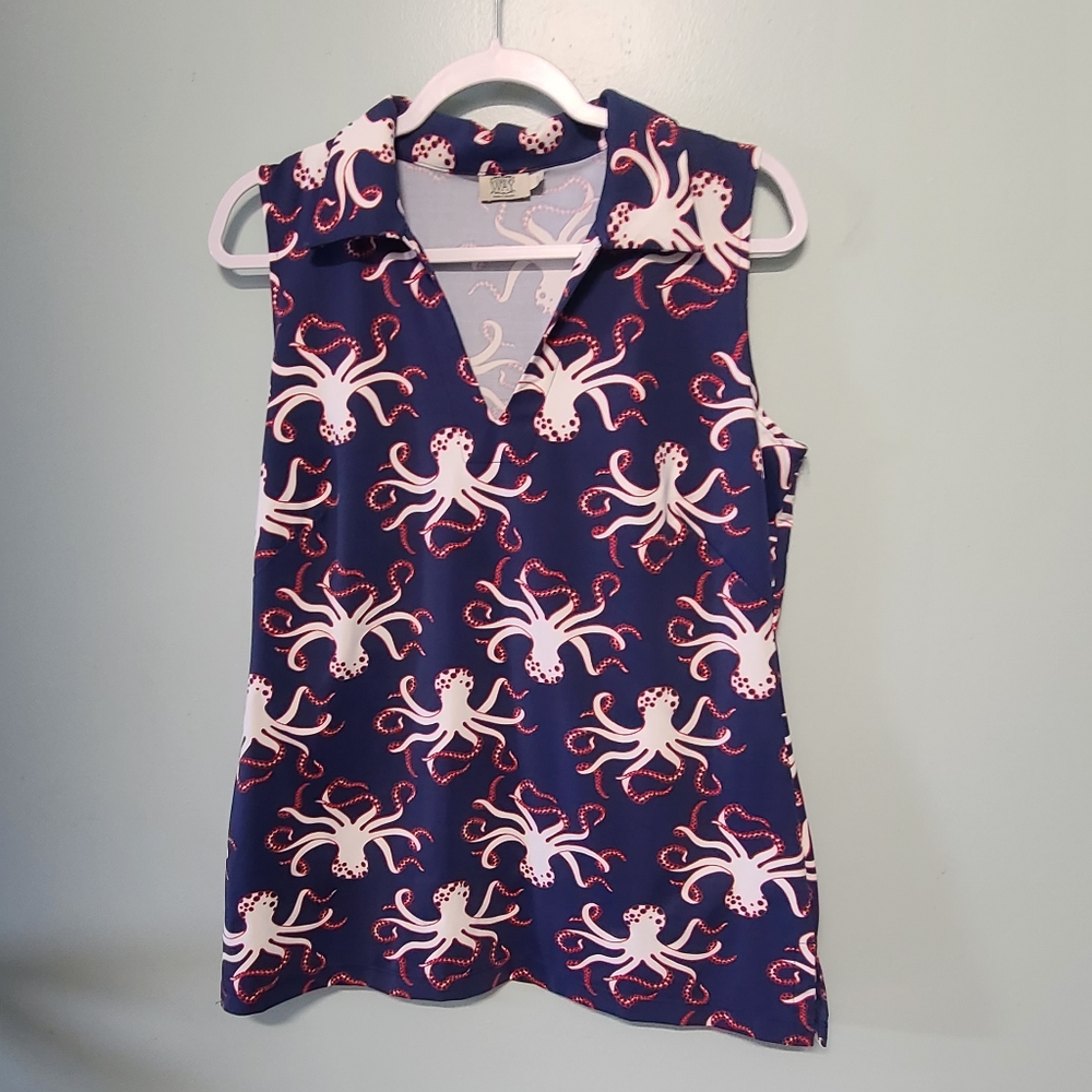 Katherine Way sleeveless octopus design top.